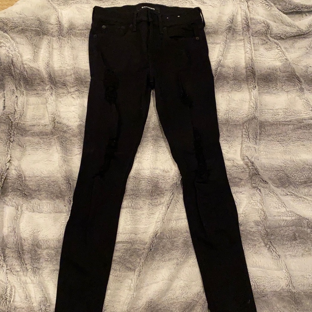 Black express ripped skinny jeans. Size 2